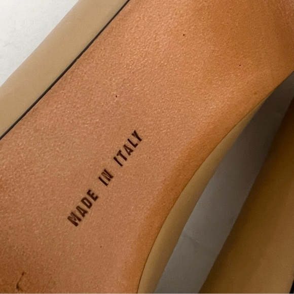 SALVATORE FERRAGAMO Leather Colorblock Nude Tan Pattern Pumps Women’s Size: 8AA - Picture 9 of 9